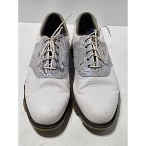 FootJoy Golf Shoes Mens White DryJoys Tour Texas Saddle Cleated Leather 12